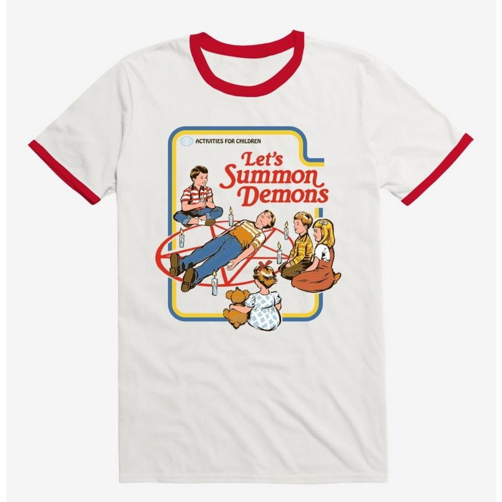 Let's Summon Demons Ringer T-Shirt, S